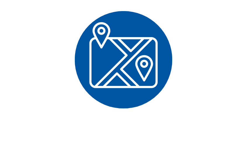 Icon graphic of a wayfinding map